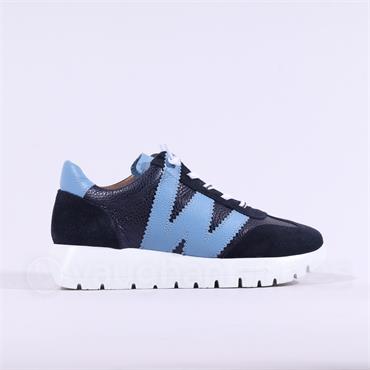 Wonders Odisei Two Tone Bungee Trainer - Navy Metallic